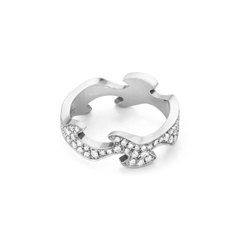 Fusion Diamond Centre Ring - White Gold - 54 - 20000332-54
