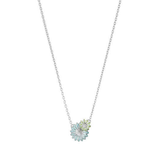 Daisy Layered Pendant - Blue/Silver - 20001105