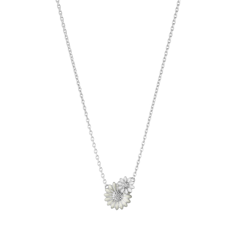 Daisy Layered Pendant - White/Silver - 20001107
