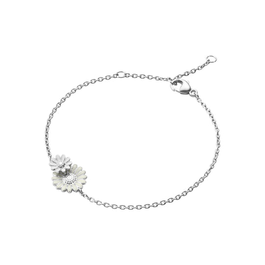 Daisy Layered Bracelet - White/Silver - 20001118
