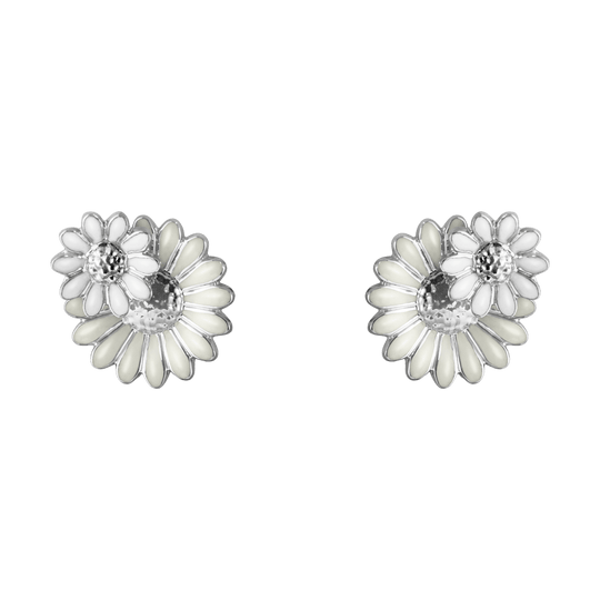 Daisy Layered Stud Earrings - Silver - 20001127
