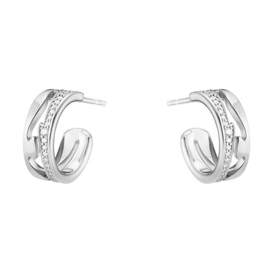 Fusion Diamond Earhoop Earrings - White Gold - 20001150