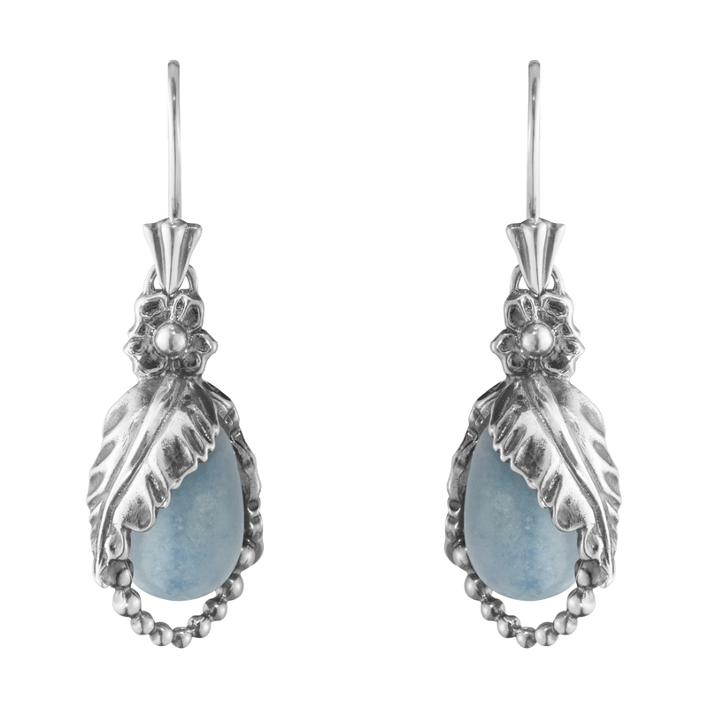 Blue Quartz Heritage Earrings - Silver - 20001217