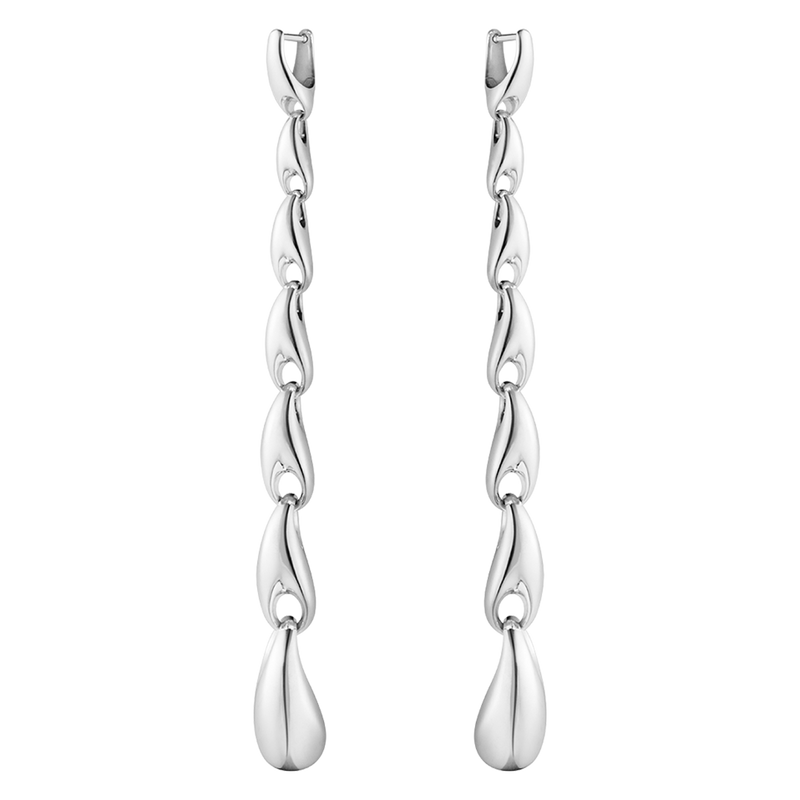 Reflect Drop Earrings, Extra Long - Silver - 20001302