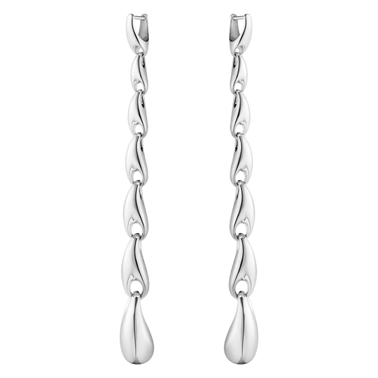 Reflect Drop Earrings, Extra Long - Silver - 20001302
