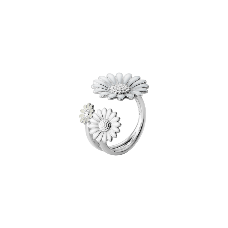 Daisy Three Flower Ring Size 54 Silver White 200013160054