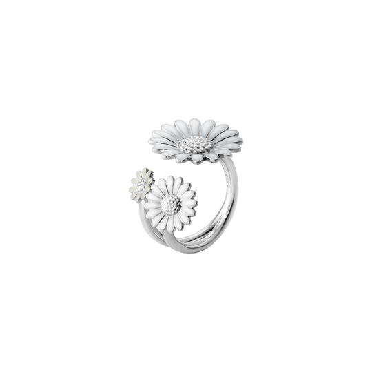 Daisy Three Flower Ring, Size 54 - Silver/White - 200013160054