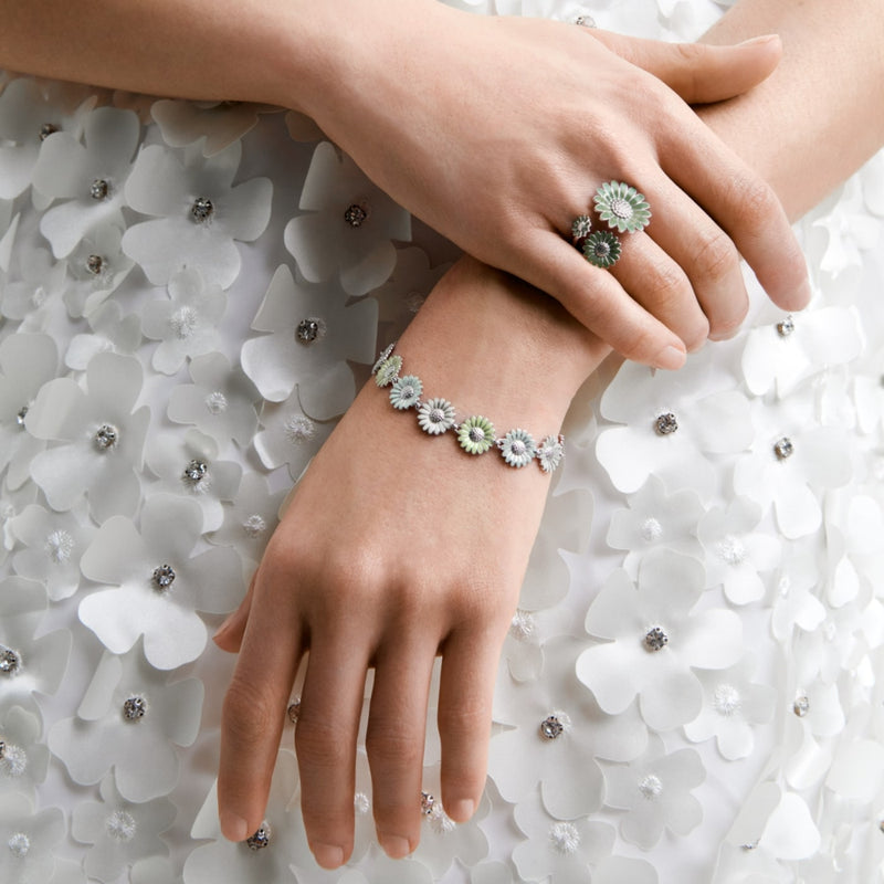 Daisy Bracelet, Medium/Large - Green/Silver - 2000111400ML