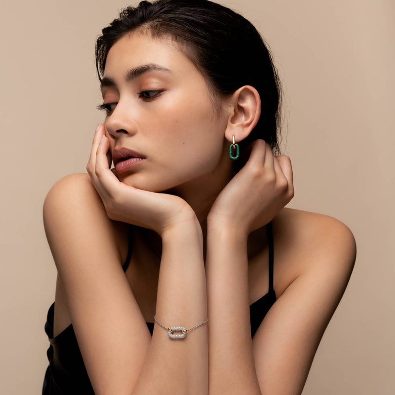 Milano CZ Link Bracelet - Silver - 23007ZY