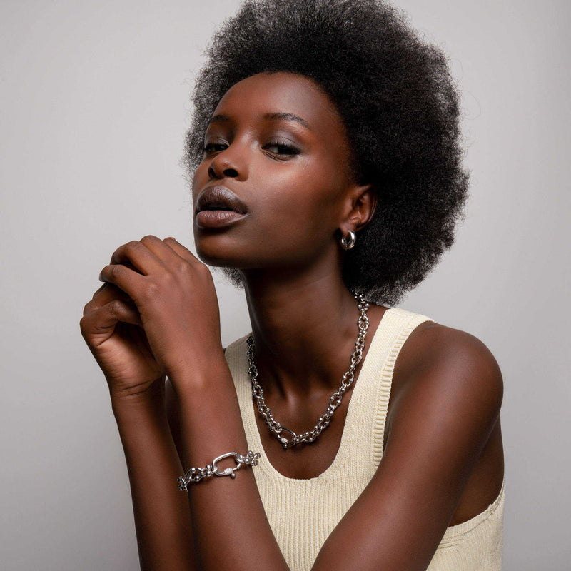 Milano Chunky Link Bracelet - Silver - 23016SI