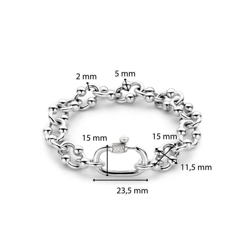 Milano Chunky Link Bracelet - Silver - 23016SI