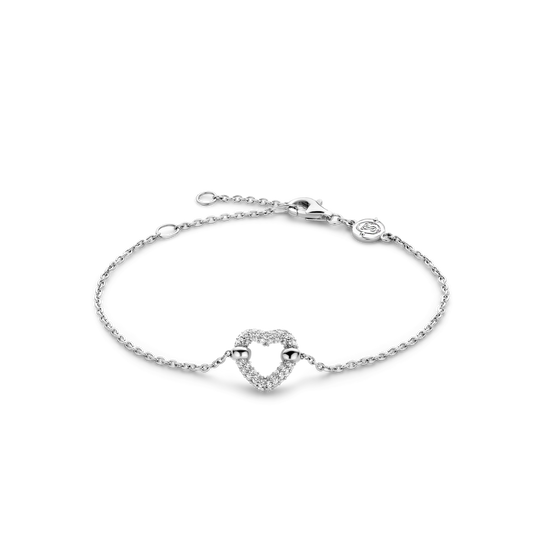 Milano CZ Heart Bracelet - Silver - 23017ZI