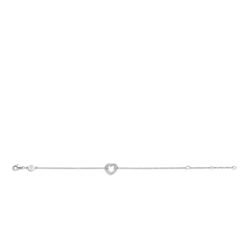 Milano CZ Heart Bracelet - Silver - 23017ZI