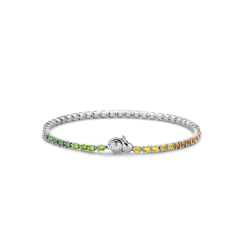 Milano Rainbow Pavé Bracelet - Silver - 2995MC
