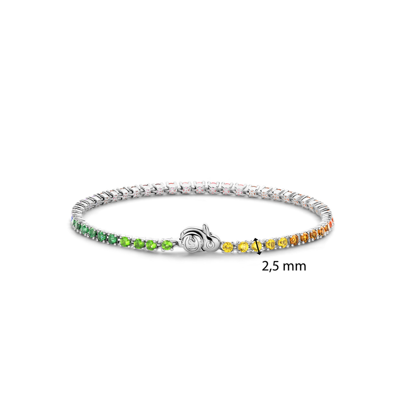Milano Rainbow Pavé Bracelet - Silver - 2995MC