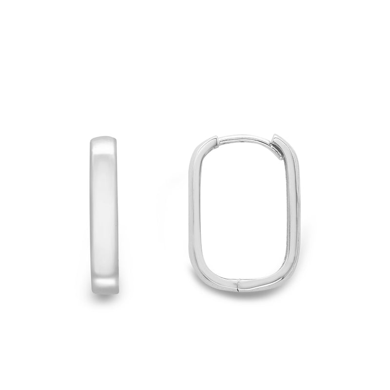 HUGGIE HOOP EARRINGS - 9CT WHITE GOLD