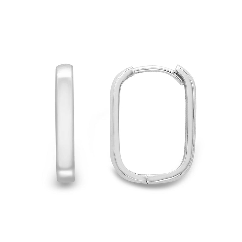 HUGGIE HOOP EARRINGS - 9CT WHITE GOLD
