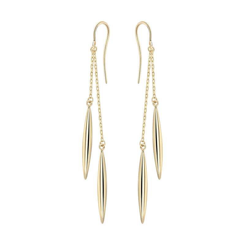 Drop Earrings - 9ct Yellow Gold