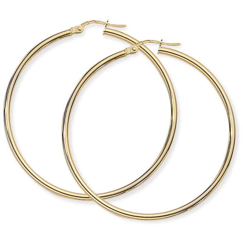 Plain Hoop Earrings - 9ct Yellow Gold