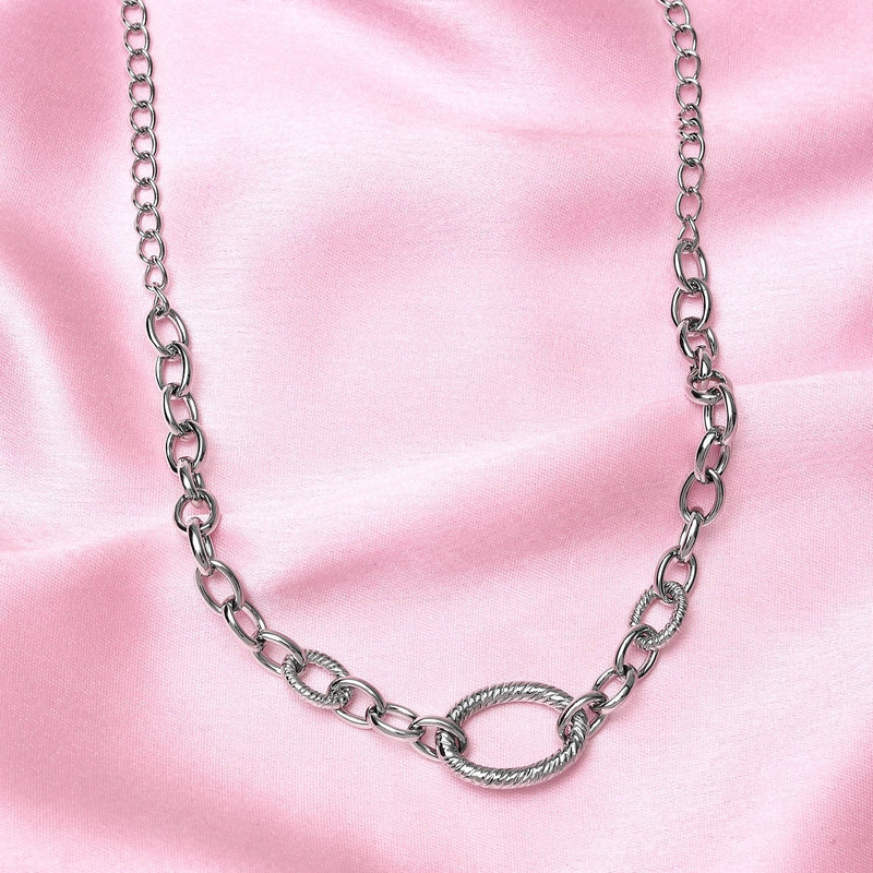 Ocean Loop Necklace - Silver - OC111