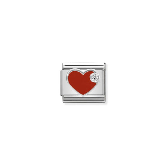 Composable Red Heart Link - Silver - 330305/01