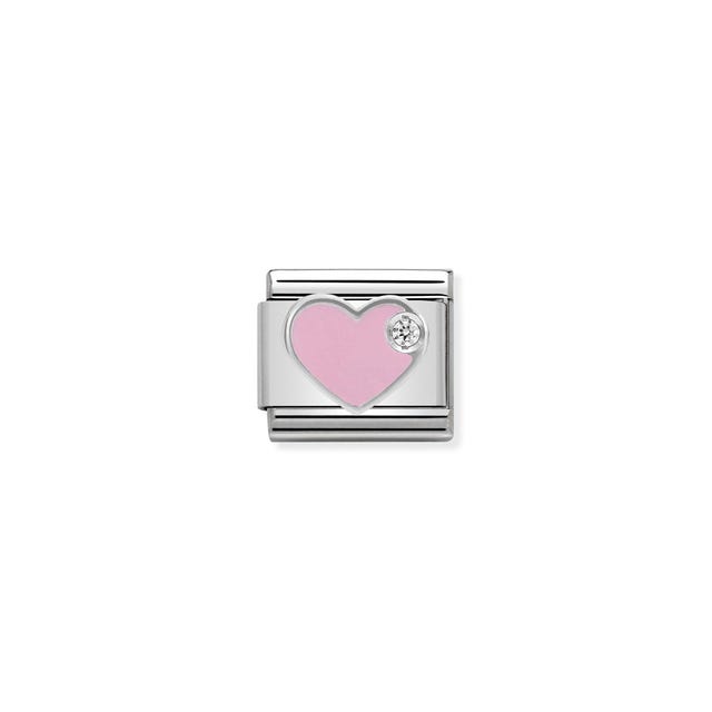 Composable Pink Heart Link - Silver - 330305/02