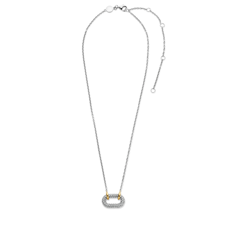 Milano CZ Link Pendant - Silver - 34010ZY/42