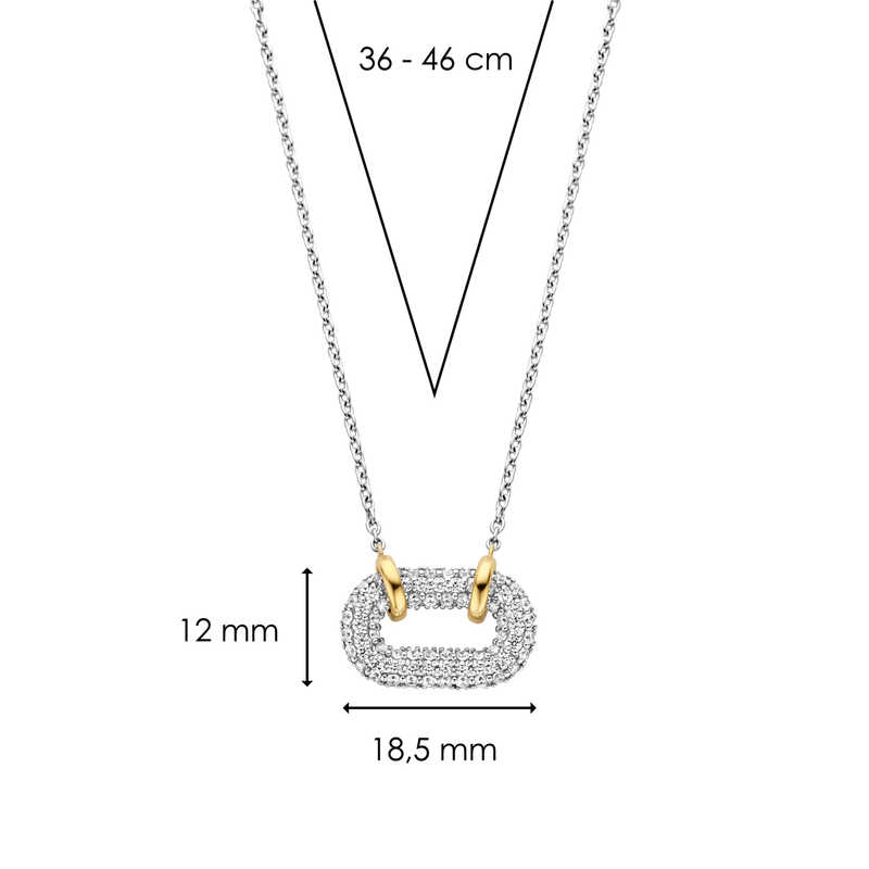 Milano CZ Link Pendant - Silver - 34010ZY/42