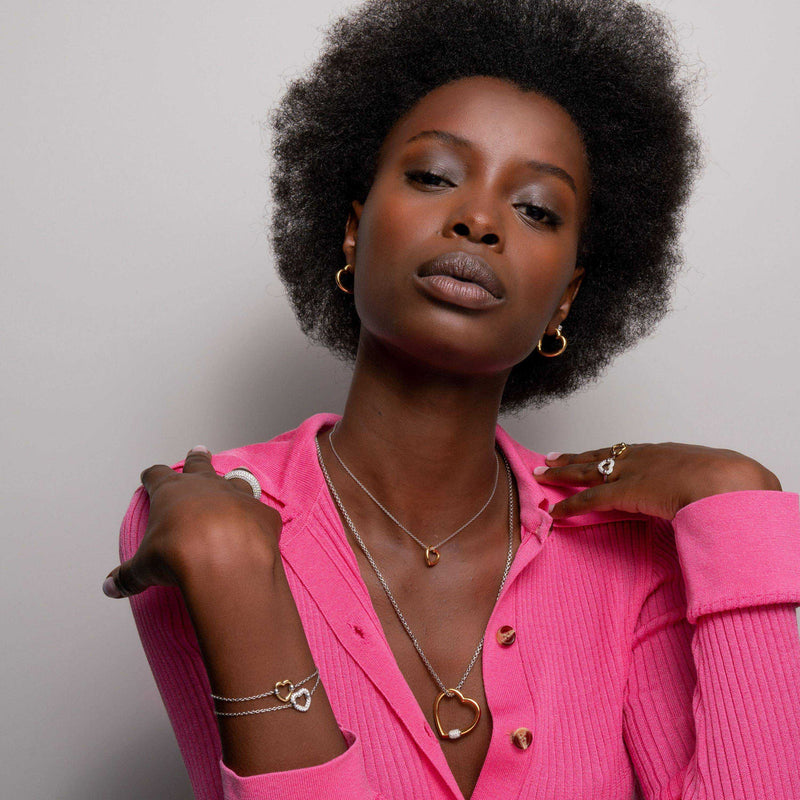 Milano Heart Pendant Necklace - Gold - 34022SY/42