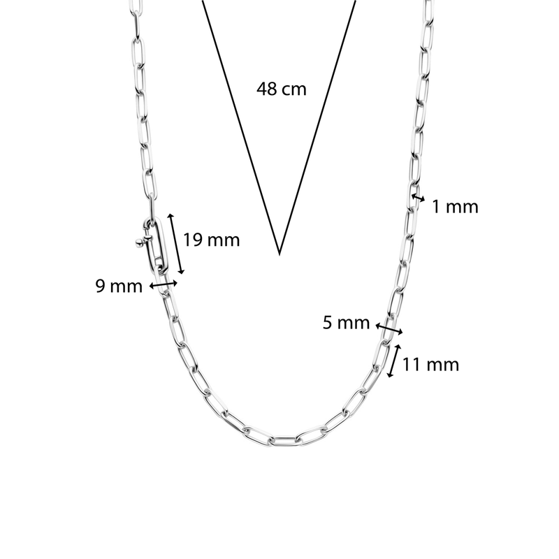 Milano Mini Link Chain Necklace - Silver - 34024SI/48