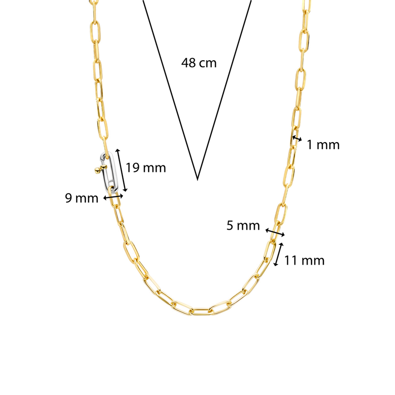 Milano Mini Link Chain Necklace - Gold - 34024SY/48