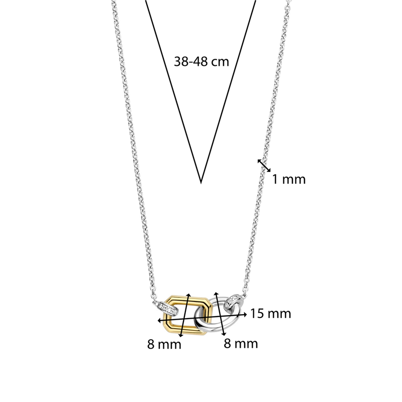 Milano Link Necklace - Gold/Silver - 34025ZY/42