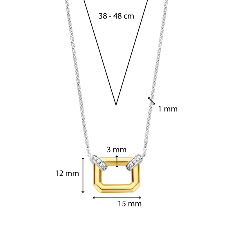Milano Rectangular Pendant - Gold - 3402ZY/42