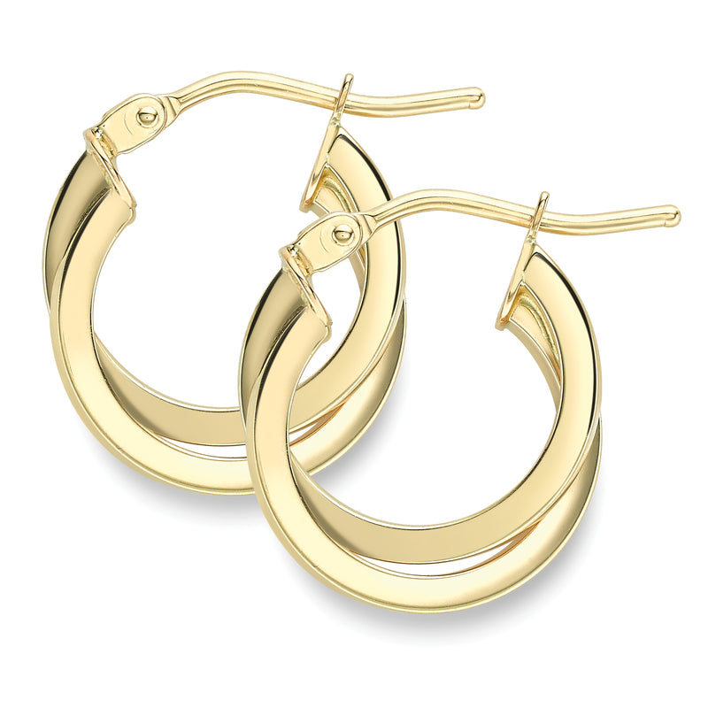 Twisted Hoop Earrings - 9ct Yellow Gold