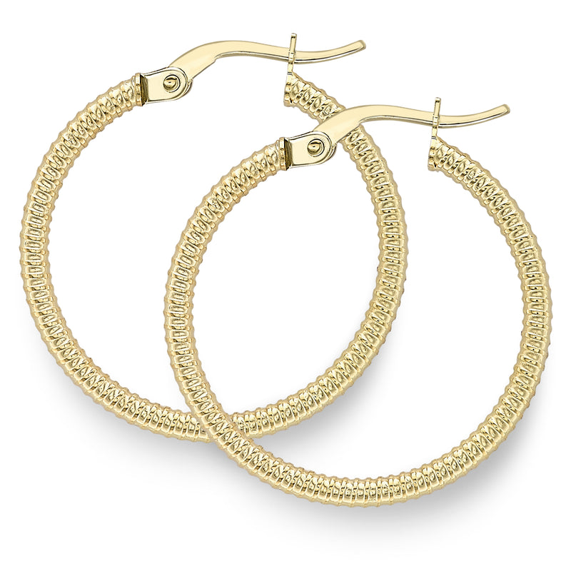 TWISTED HOOP EARRINGS - 9CT YELLOW GOLD