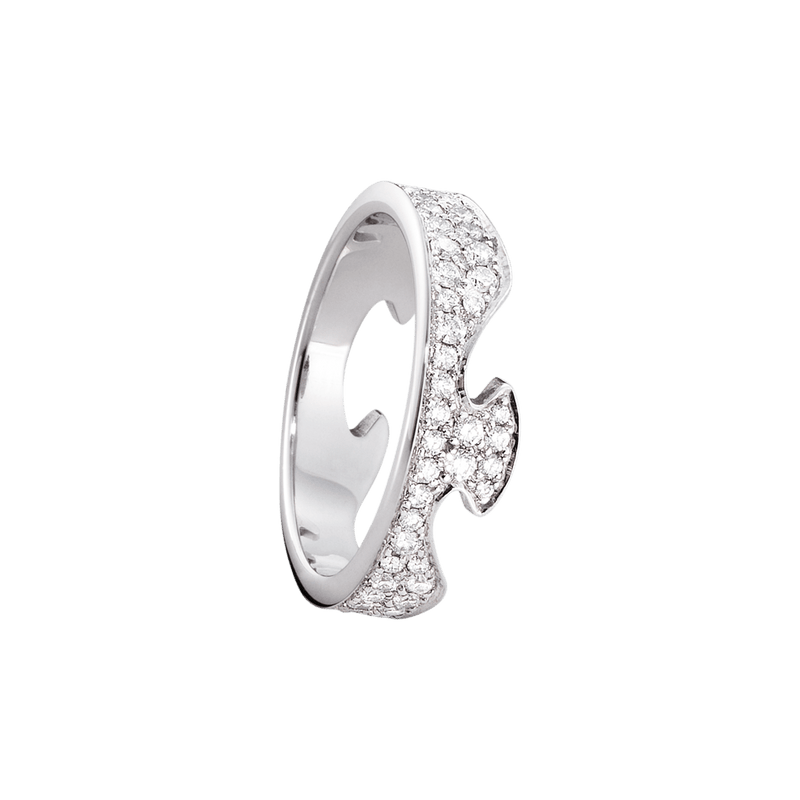 Fusion Diamond End Ring - White Gold - 20000331