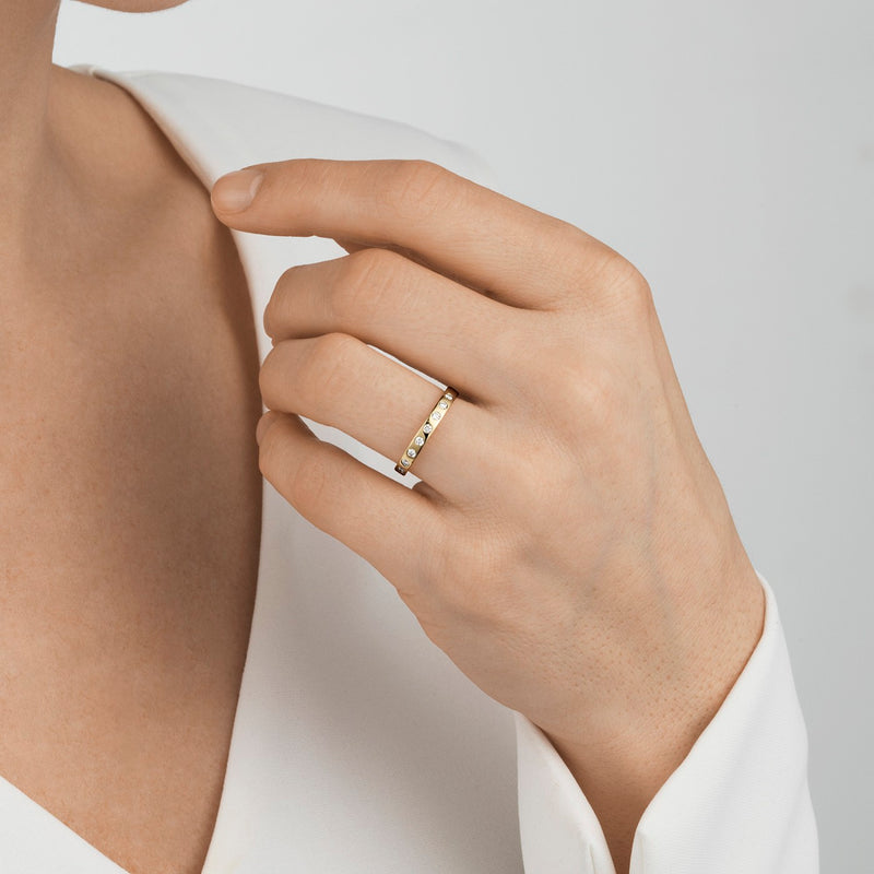 Magic Band Ring - Yellow Gold/Diamond - Size 54 - 20000345-54