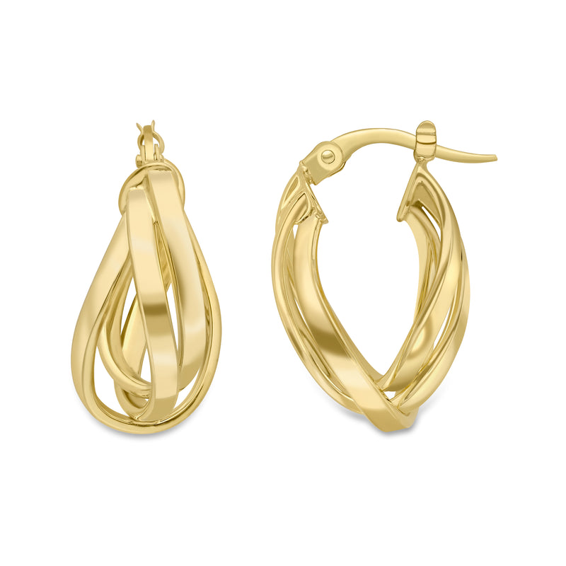 TWISTED HOOP EARRINGS - 9CT YELLOW GOLD