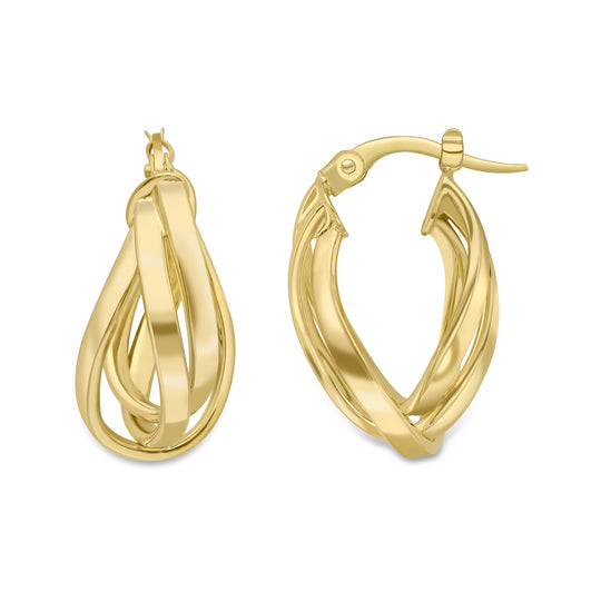 TWISTED HOOP EARRINGS - 9CT YELLOW GOLD