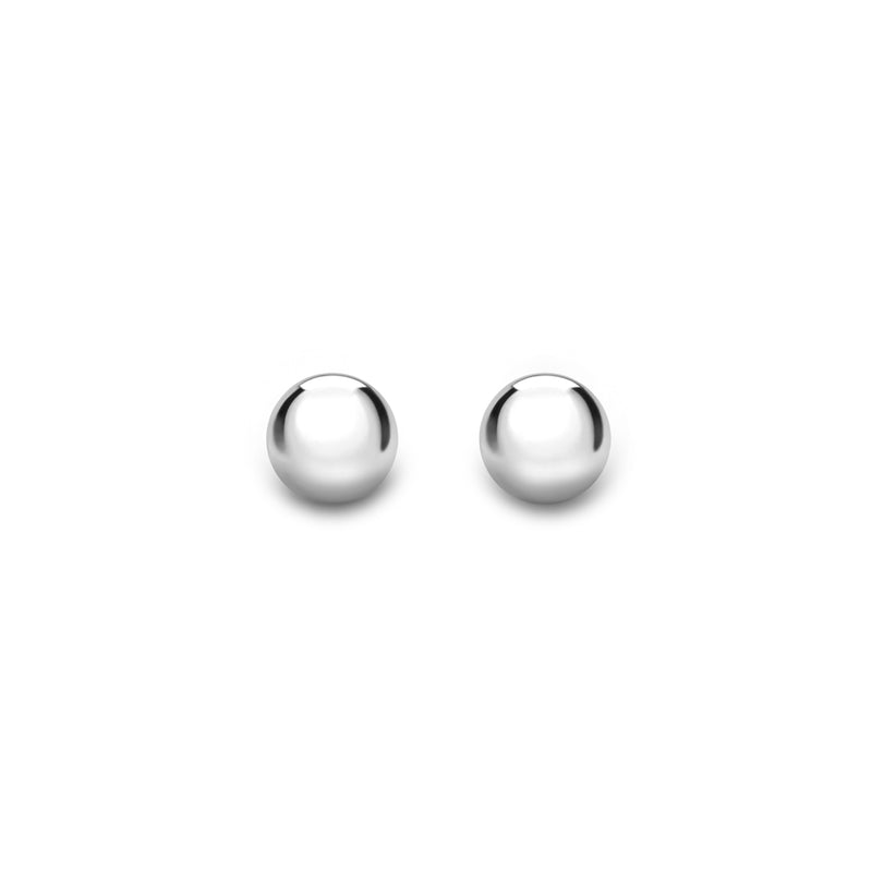 6mm Ball Stud Earrings - 9ct White Gold