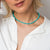Turquoise Bead Necklace - Silver - 3916TQ/42