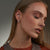 Cariad Sparkle Half Hoop Earrings - Silver/Rose - 3SCCBE01