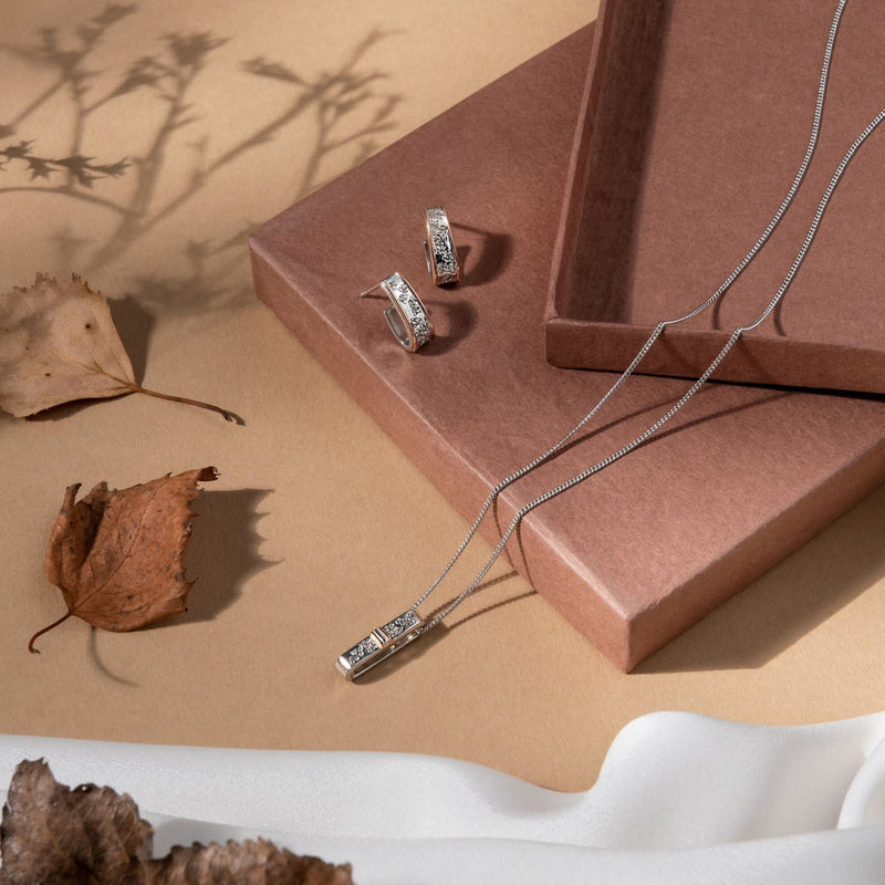 Cariad Sparkle Half Hoop Earrings - Silver/Rose - 3SCCBE01