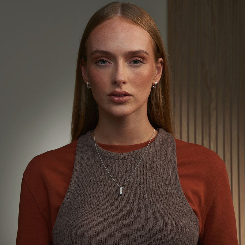 Cariad Sparkle Half Hoop Earrings - Silver/Rose - 3SCCBE01