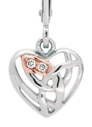 Eternal Love Drop Earrings - Silver/Rose - 3SELE02