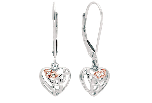 Eternal Love Drop Earrings - Silver/Rose - 3SELE02