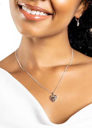 Eternal Love Pendant - Silver/Rose - 3SELP