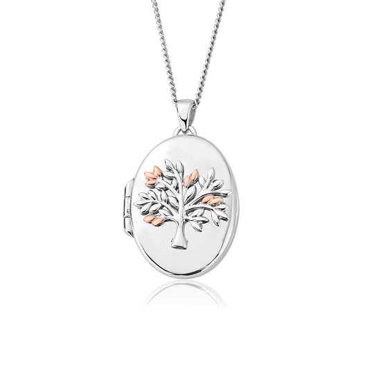 Tree Of Life Oval Locket - Silver - 3SNTLL