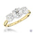 18ct Yellow Gold Round Brilliant Cut Trilogy Ring - 1.20ct