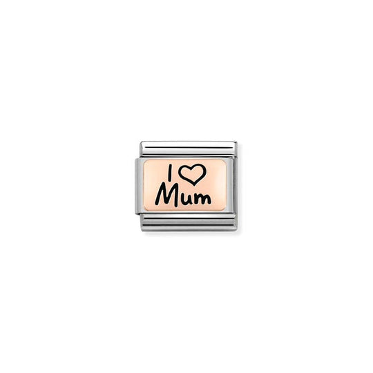 Classic 'I Love Mum' Link - Rose Gold - 430111/01
